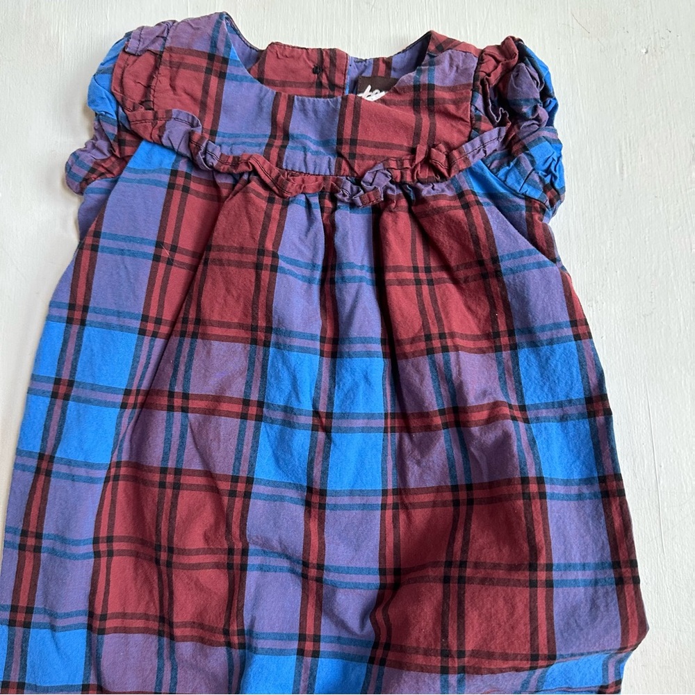 Tea Collection Family Plaid Ruffle Romper - Picture 4 of 5